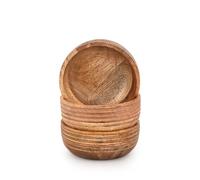 Mahasu Bowl Set Mango Wood for Kitchen Bowls for Entertaining Center Table Décor Perfect for Nuts, Candy, Appetizer, Snacks, Olive and Salsa. (5" X 5" X 2"), (Set of 3)