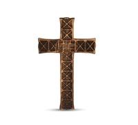 Mahasu Cross Mango Wood Hanging Crucifix Wall Cross Catholic, Decorative Crosses for the Wall, New House, Christmas and Easter Gifts, (10" x 6" x 0.5")
