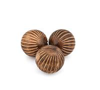 Mahasu Decorative Balls Set of 3 Mango Wood Home Decor Modern Balls for Living Room, Bedroom, Kitchen (3" x 3"x 3")