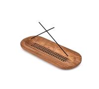 Mahasu Incense Holders Acacia Wood Stick Holder Ash Catcher Ash-Catcher-Stand for-Aromatherapy-Meditation-Yoga (11" X 4" X 1")