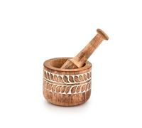 Mahasu Mortal & Pestle Mango Wood Hand Carved Mortar and Pestle Grinder/Chopper for Herbs, for Garlic Press, Coffee Grinder, Herb Spice Masher