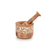 Mahasu Mortal & Pestle Mango Wood Natural Wooden Mortar & Pestle Mixing Grinder Set Pill Crusher Kitchen Utensils Housewarming Gift