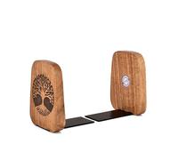 Mahasu Office- Book End Thickened Wooden Bookends for Heavy Books Handmade Acacia Wood Bookends Decorative Book Shelf (4" X 4" X 5"), (SET OF 2)