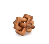 Mahasu Statue 3 Link Wood Chain Link for Home Decor,Brown Wood Knot Coffee Table Decor, Country Chain Knot Decor,Mom Gifts (5" X 5" X 5")