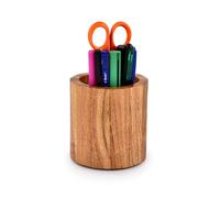 Mahasu Utensil Holder Acacia Wooden Utensil Holder for Kitchen Counter Flatware and Spatula Storage Organizer, for Countertop, Pantry and Bathroom (10.16cm x 10.16cm x 10.16cm)