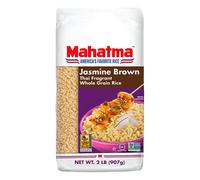 Mahatma Brown Jasmine Rice Bag 2lb, Brown Thai Jasmine Rice, Microwave Rice in 20 Minutes or Cook on Stovetop in 30 Minutes