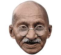 Mahatma Gandhi (Moustache) Celebrity Mask, Flat Card Face, Fancy Dress Mask