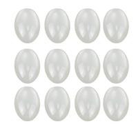 MAHAVIMOKSA Bulk 100pcs Flat Back Clear Glass Dome Cabochons Clear Magnifying Cabs Non-calibrated for DIY Photo Pendant Craft Jewelry Making (18x25mm Oval)