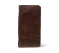 MaheTri Blair Women's Buffalo Leather RFID-Blocking Zipper Clutch Wallet With Multiple Card Slots, Dark Brown, Leather Clutch