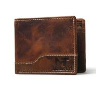 MaheTri Judson Men's Genuine Leather RFID-Blocking Bifold Wallet With Multiple Card Slots | Ideal for gifts | Gift for him, Brown, Leather Wallet