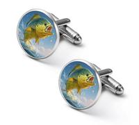 Mahi Tuna Fish Fashion Cufflinks for Men Classic Shirts Cuff Links Set for Wedding Business 1.7cm