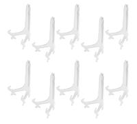 MAHIONG 10 Pack 8 Inch Clear Plastic Easels Stands, Plastic Plate Holders, Clear Plate Stands for Display Pictures, Place Cards, Table Name Cards, Weddings