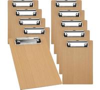 MAHIONG 10 Pack A5 Clipboard, A5 Menu Clipboard, Wooden Clip Boards with Low Profile Clip & Hanging Hole for Office Work, Restaurant