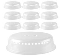 MAHIONG 10 Pack Microwave Plate Covers, 26cm Microwave Cover for Food, Transparent Dish Covers, Plastic Food Cover for Plates and Dishes
