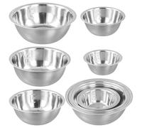 MAHIONG 10 PCS Mixing Bowl Set, 5 Sizes Stainless Steel Mixing Bowl for Baking with Measurement Markers, Space Saving Nesting Bowls for Baking, Cooking, Storage, 580ml, 900ml, 1600ml, 2050ml, 2600ml