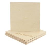 MAHIONG 100 PCS Plywood Sheets, 10x10x0.2cm Basswood Sheets, Square Thin Wood Board Unfinished Wooden Plywood for Crafts Engraving Laser Cutting