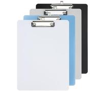 MAHIONG 12 Pack Clipboard A4, Plastic Clip Board A4 with Hanging Hole and Clip, Coloured Clipboards, Writing Boards for Office Work, Restaurant, 4 Colours
