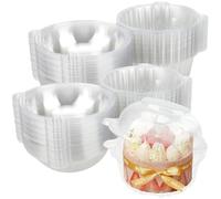 MAHIONG 150 Pack Individual Cupcake Boxes, 4.5 Inch Clear Plastic Single Cake Slice Boxes, Transparent Cupcake Containers for Bakery, Parties, and Gifts