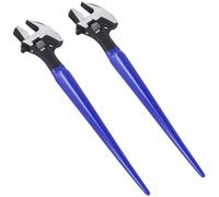 MAHIONG 2 PCS 16 Inch Reversible Jaw Adjustable Spud Wrench with Metric Scale and Hammer Head, Heavy Duty, Black & Blue