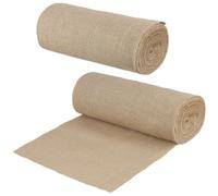 MAHIONG 2 Roll Hessian Table Runner, 30cm x 10m Hessian Fabric Roll, Burlap Fabric for Wedding, Decoration, Party