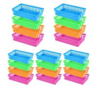 MAHIONG 20 Pack Plastic Storage Baskets, Colorful Storage Trays, Plastic Organizer Basket, Small Storage Baskets Bins for Home Office Use, 26x16.5x6.1cm