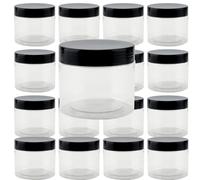 MAHIONG 24 Pack 100ml Clear Plastic Jars with Lids, 3.4oz Leak-Proof Food Storage Jars, Small Empty Containers for Herb, Spices, Sweets, Cosmetic, DIY Crafts
