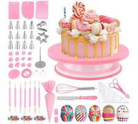 MAHIONG 255 PCS Cake Decorating Kit, Baking Supplies Tools with Cake Turntable, Piping Bags and Nozzles Cake Baking Accessories for Beginners