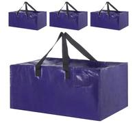 MAHIONG 4 Pack 110L Extra Large Moving Bags, Large Storage Bags with Zips, Waterproof Storage Bags for Moving, Travelling, Camping, 73 x 34 x 37cm