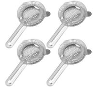 MAHIONG 4 Pack 6.5 Inches Cocktail Strainer Set, 2-Prong Stainless Steel Bar Strainer for Bartenders, Restaurants Home Use