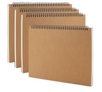 MAHIONG 4 Pack A4 Sketch Book, 160gsm Kraft Cover Spiral Bound Sketchbook Sketch Pad Art Drawing Book, A4 Sketchbook for Artists, Landscape, 60 Pages 30 Sheets