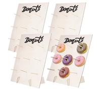 MAHIONG 4 Pack Doughnut Stands, Wooden Doughnut Board, Donut Wall, 30 x 40cm Doughnut Display Holder for Wedding, Birthday, Party