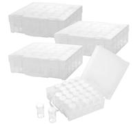 MAHIONG 4 PCS 30 Grids Diamond Box, Clear Diamond Art Storage Boxes, Bead Craft Storage Box with Lid, Plastic Diamond Painting Boxes for Jewellery Organization and Storage, 17 x 15 x 5.2cm
