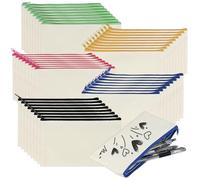 MAHIONG 40PCS Canvas Pencil Case, Canvas Makeup Bags, Multipurpose Zipper Pouch for DIY Craft, Travel, Cosmetics