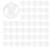 MAHIONG 50 PCS 6cm Clear Baubles, Plastic Fillable Baubles for Craft, Hanging Ornaments Balls for Christmas, Party, Wedding Decorations