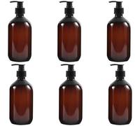 MAHIONG 6 Pack 500ml Pump Bottle Dispenser, Plastic Soap Dispenser Bottle with Pump, Hand Soap Dispenser, Empty Refillable Shampoo Bottles for Storing Shampoo, Shower Gel
