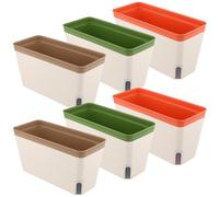 MAHIONG 6 PCS Windowsill Herb Planter, Self Watering Plant Pots Indoor, Rectangle Plant Pot with Drainage Holes for Indoor, Outdoor, Garden, Balcony, Planters, 27 x 14.4 x 12 cm