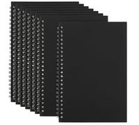 MAHIONG 8 Pack A5 Spiral Notebook, Kraft Cover Black Notepad, Wirebound Lined Notebook for School Travel Office, 60 sheets/120 Pages
