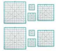 MAHIONG 8 PCS Quilting Ruler, Acrylic Sewing Ruler, Square Quilting Templates with Grid and Lines for Quilt, Patchwork, Measuring, Cutting