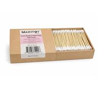 MAHITOI™ Premium Eco Bamboo Cotton Swabs, 500 Biodegradable Plant Based Double Tipped Ear and Makeup Swabs, 100% Natural Cotton, Compostable, Zero Plastic, Multi Use Personal Care and Cleaning Tools
