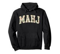 MAHj Floral Letters Floral Pattern for Mahjong Players Pullover Hoodie