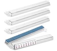 Mahjong All-in-One Tile Rack & Pusher, Clear Acrylic Mahjong Rack and Pusher Combo, Modern American Majiang Tile Racks Set of 4 (Clear)