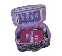 Mahjong Bag,9.84x6.69x3.94 Inches Print Mahjong Storage Bag With Zipper, Protable Large Capacity Tote Bags, Home, Living Room,hosting A Lively Game Night, Dorm, Parties