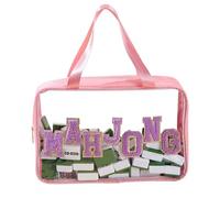 Mahjong Bags for Tiles | Clear Mahjong Rack Tile Bag with Handle | Large Capacity Tote for Game Night Picnic Camping Community Center Tournaments Party Family