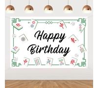 Mahjong Birthday Backdrop Banner 5x3ft Mahjong Themed Party Decorations Mah Jong Party Photography Background for Mah Jong Birthday Decorations Lets Get Our Mahjong-On Decor Game Celebration Supplies