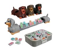 Mahjong Block Sets - 3D Printed Desk Strategy Toy for Developing Cognitive Skills, Custom Dog Shape Stand with Built-in Storage Box, Numbers-M