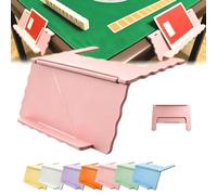 Mahjong Card Holder for Table, Space-saving Mat Slide-in Stand, 3D Printed Foldable Mat Accessory for American Mahjong Players(A-Light pink)