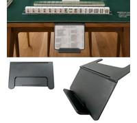 Mahjong Card Holder, Space-Saving Angled Mahjong Tile Stand, Easy-Glide Hands-Free Tile Organizer Fits Under Play Mat, Lightweight Collapsible for American Mahjong, Family Table Game Night（Black）