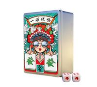 Mahjong Card Set, Mahjong Travel Set - 146pcs/Set Mahjong Playing Cards - Thicken Large Print Handheld Poker, Waterproof Chinese Mah Jongg, American Majhong Games for Poker Game,