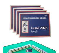 Mahjong Cards 2025, 4 Pieces Mahjong Rule Decks, 4.72x6.1x0.79 Inches Large Print Instruction Reference Set, Ideal for Beginners, Travel, Practice, Tournament, League, Game Night