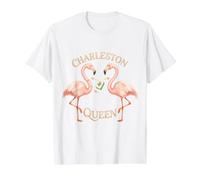 Mahjong Charleston Queen Flamingo Game Night Value Graphic T-Shirt, Men, White, S